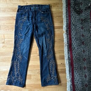 Ralph Lauren Dark Wash Embroidered Western Jeans